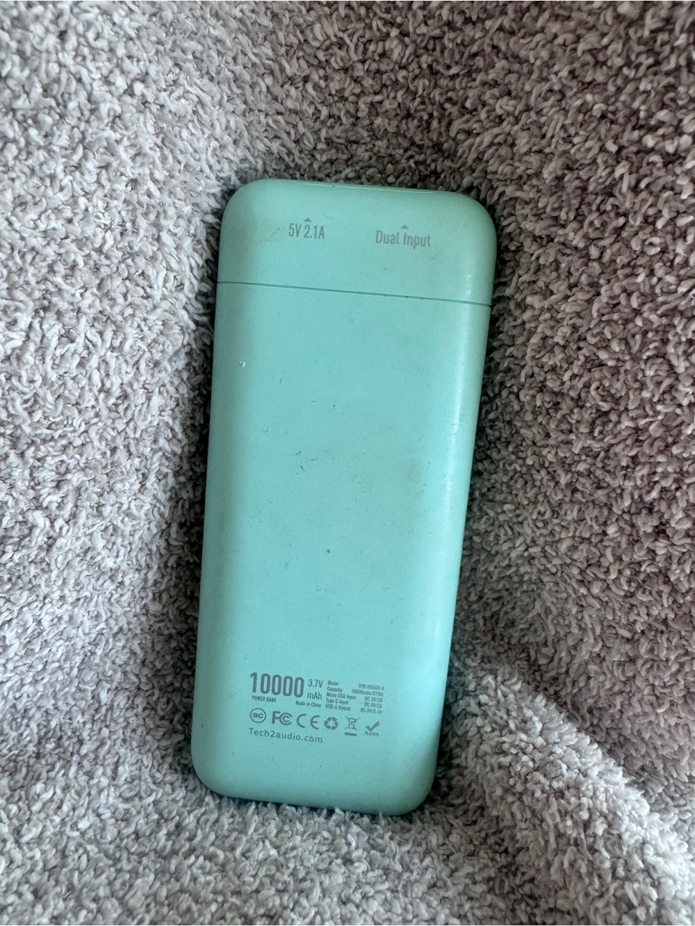 10000mAh Portable Power Bank - Mint